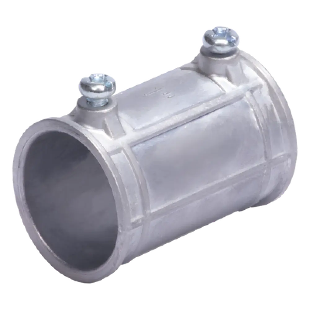 Cople Conduit / 1/2" (13 mm) / Pared Delgada / Tornillo Tipo Americano / Galvanizado / Etiqueta Verde