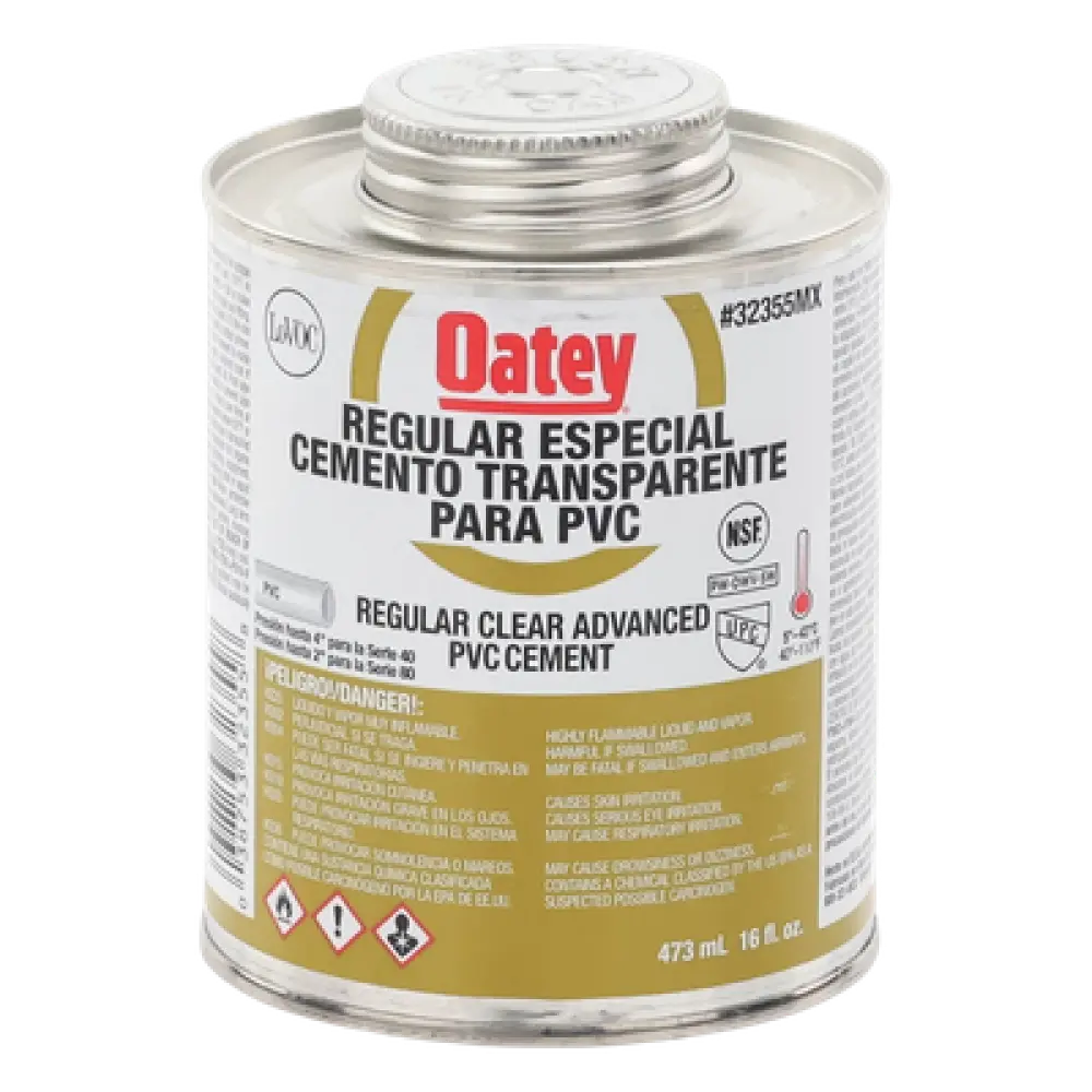 Pegamento / Cemento Claro / 473 ml / Tubo Conduit PVC Pesado / Baja Emisión VOC / Curación Rápida