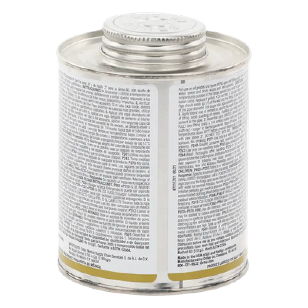 Pegamento / Cemento Claro / 473 ml / Tubo Conduit PVC Pesado / Baja Emisión VOC / Curación Rápida