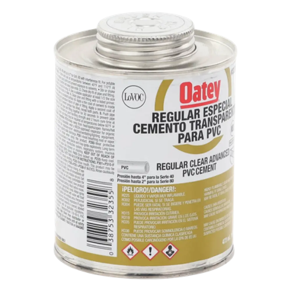 Pegamento / Cemento Claro / 473 ml / Tubo Conduit PVC Pesado / Baja Emisión VOC / Curación Rápida