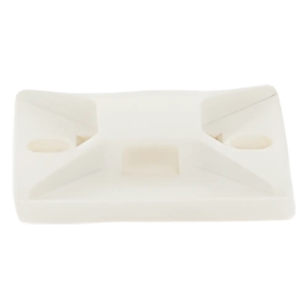 Base Adhesiva para Cinchos / 4 Vías / 25.4 mm x 25.4 mm (1in x 1in) / Interior / ABS Blanco