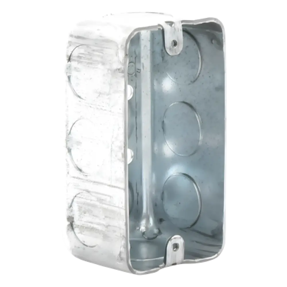 Caja de Conexión Tipo Chalupa / Acero Galvanizado / 4 x 2.125 in / Profundidad 1-7/8 in / 8 Entradas Conduit / 13.0 in³ / UL Listed
