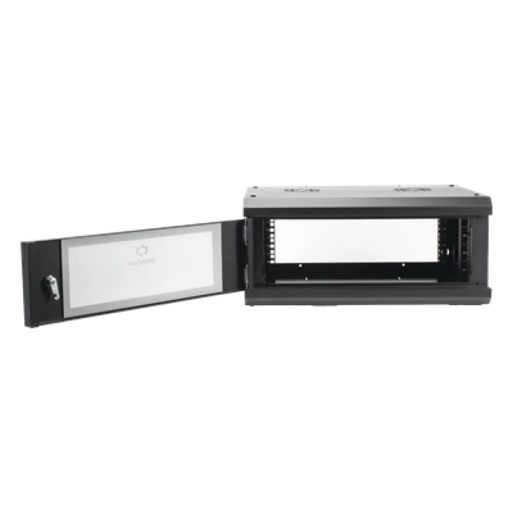 Gabinete de Pared / 4U / 19 in / 455 mm Profundidad / 1.49 ft / Cristal Templado / Acero Reforzado