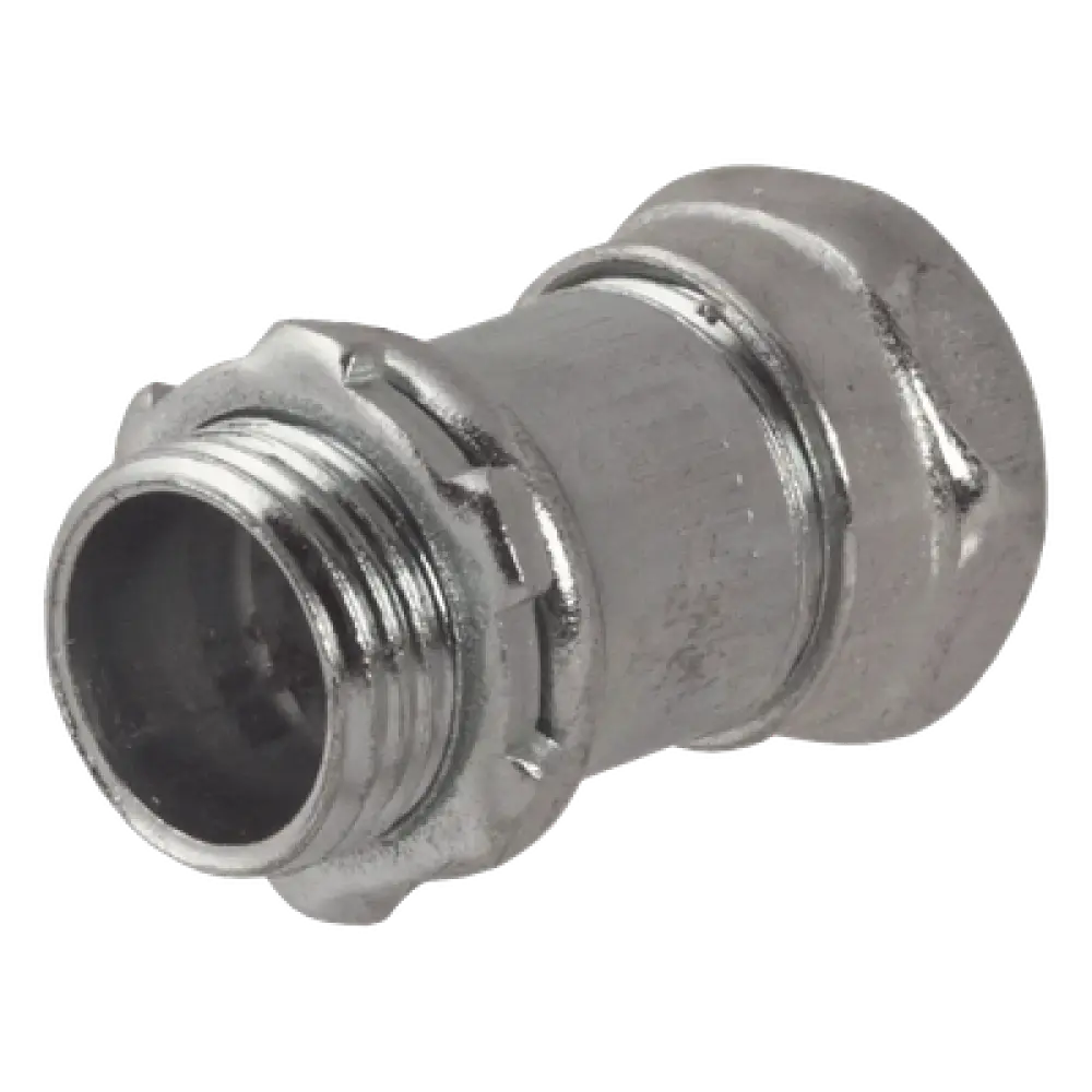 Conector Recto Compresión / Acero Galvanizado / 3/4 in / Pared Delgada 10 mm (0.394 in) / Compacto
