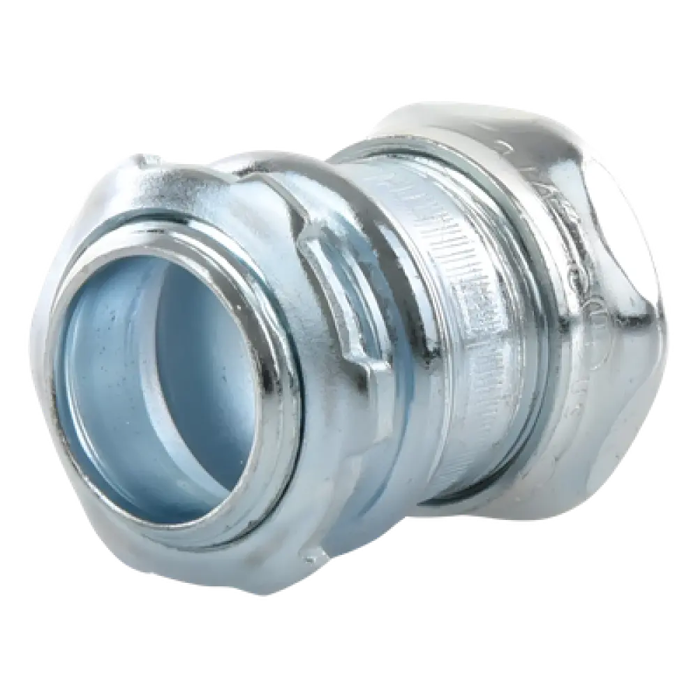 Conector Recto Compresión / Acero Galvanizado / 3/4 in / Pared Delgada 10 mm (0.394 in) / Compacto