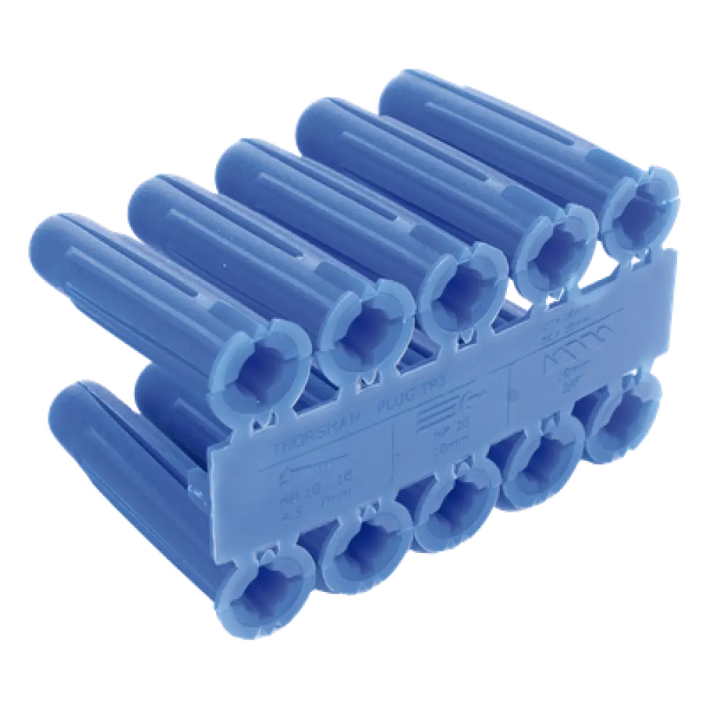 Taquete de Fijación / Doble Expansión 4 Direcciones / 3/8" para Tornillo 12 mm x 2" / 100 Piezas / Resistencia 100 kg / Concreto y Superficies Sólidas