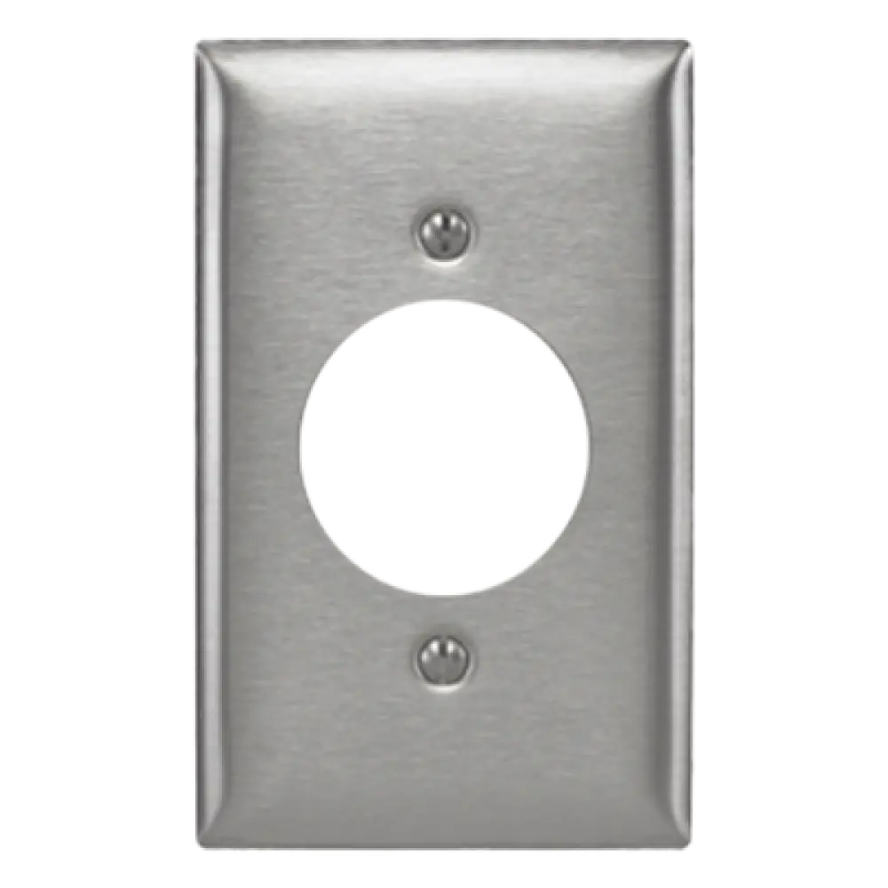 Placa de Pared / Abertura Simple 1.6" (40.6 mm) / Acero Inoxidable 302/304 / 20-30 A / No Magnética / Acabado Cepillado Horizontal