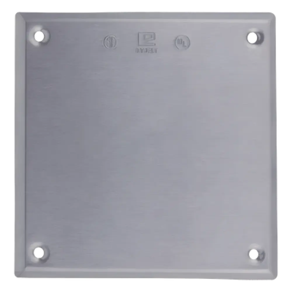 Tapa ciega cuadrada / Aluminio troquelado 1.02 mm / UL-CSA / 2 diámetros 3 mm (0.11') / 0.039 kg