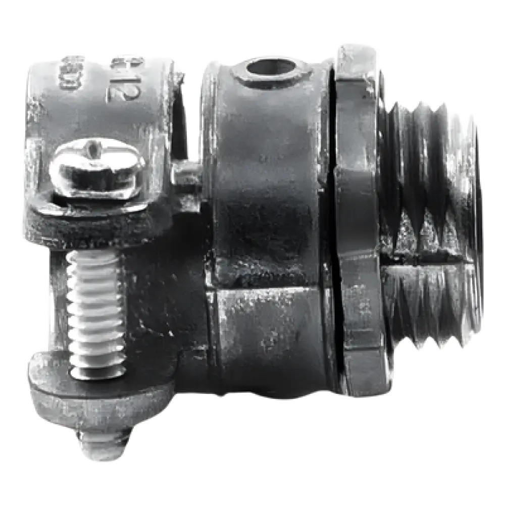 Conector Recto para Tubo Flexible / 1/2" (13 mm) / Diámetro 27 mm / Longitud 35 mm / Acabado Bruñido / Contratuerca Integrada