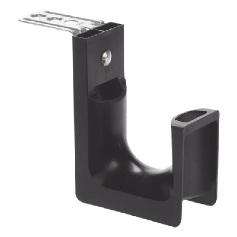 Sujetador tipo J-Hook / Soporte techo M5-M6-M10 / Capacidad 46 cables Cat6 / Carga 13.61 kg / Nylon 6.6 negro / 1 pieza