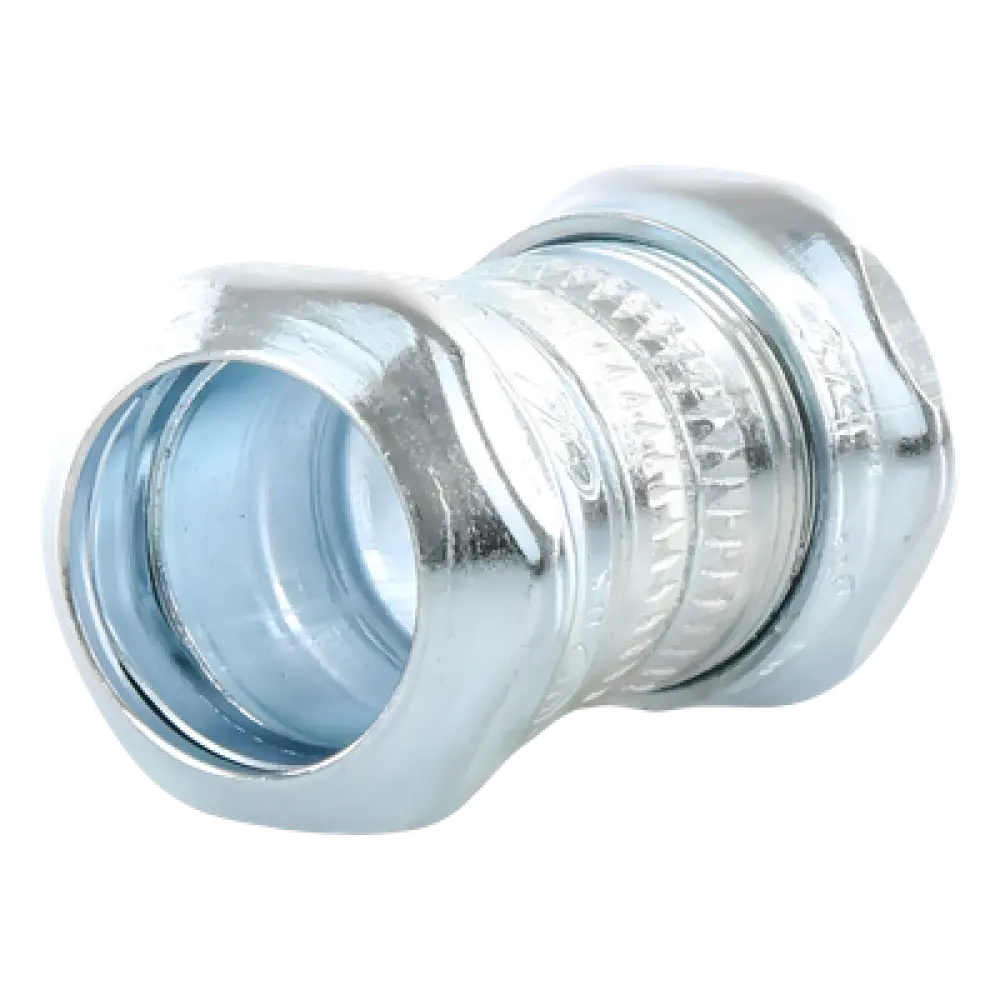 Conector de Compresión / Acero Galvanizado / 3/4 in / Pared Delgada / 10 mm (0.394 in) de Alto