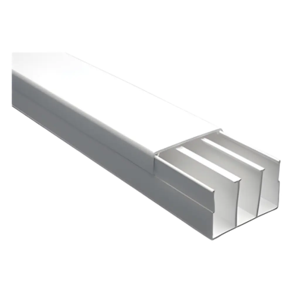 Canaleta con tapa / PVC autoextinguible / 40 x 62 mm / 2.5 m (8.2 ft) / Blanco / NOM-001-SEDE-2005