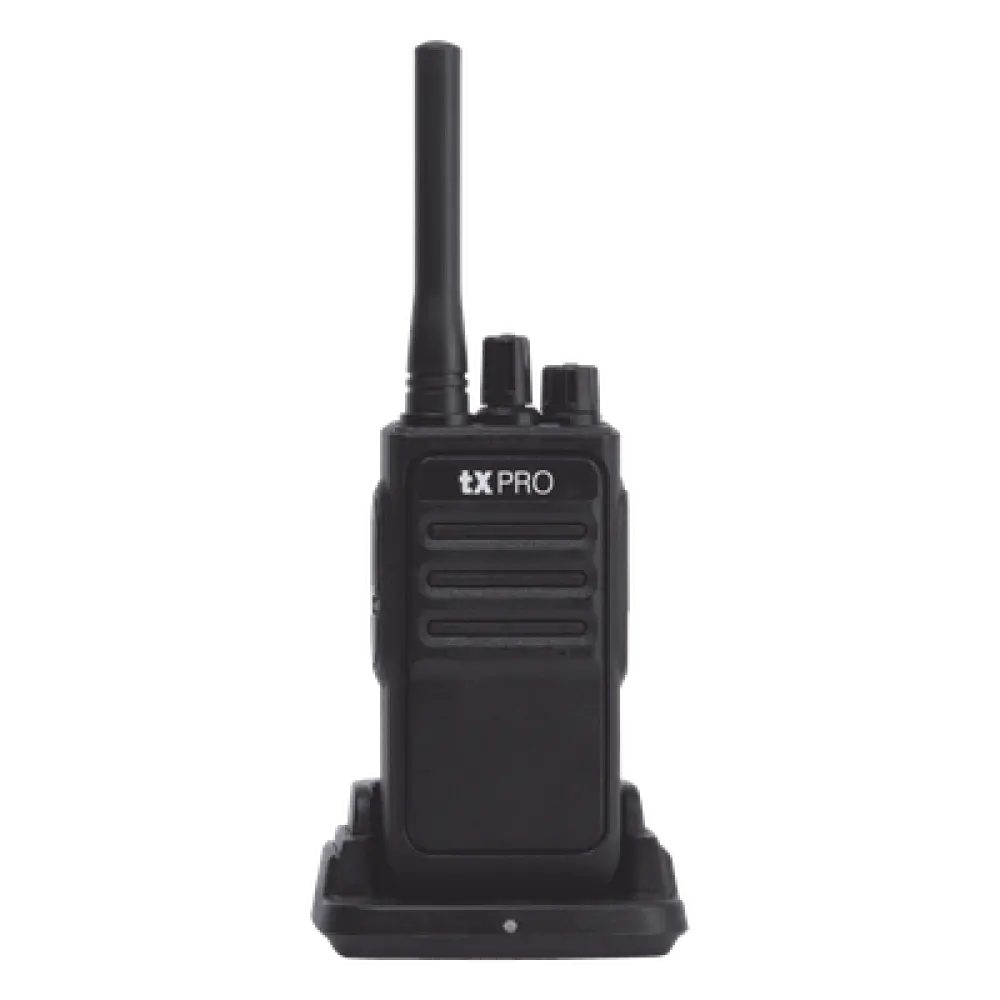 Radio Portátil Analógico UHF / 400-470 MHz / 2W / 16 Canales / VOX Manos Libres / Batería 6-8 hrs / 161 g (5.68 oz)