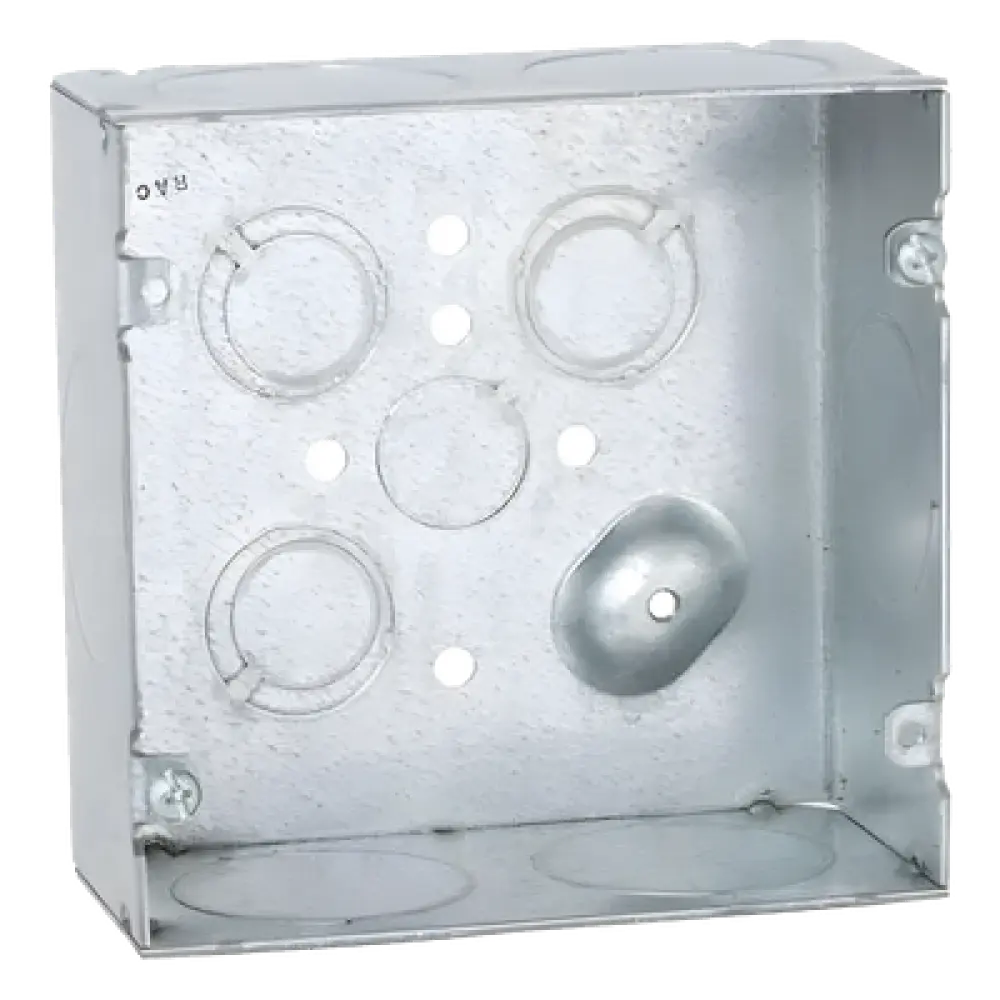Caja Cuadrada / Acero Galvanizado / 6 Entradas 1 1/4" / 42 in³ / Profundidad 2-1/8" / UL Listed
