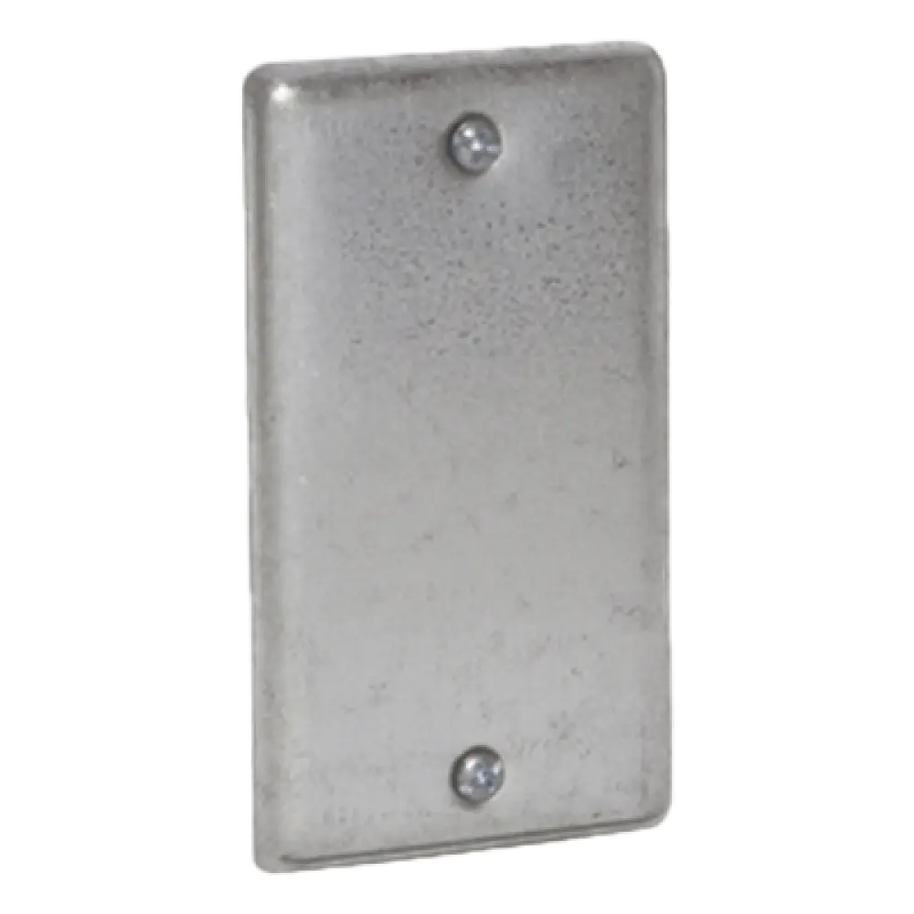 Tapa Ciega para Caja de Mano / 4 Pulgadas / Acero Galvanizado / Diseño Troquelado / Esquinas Redondeadas