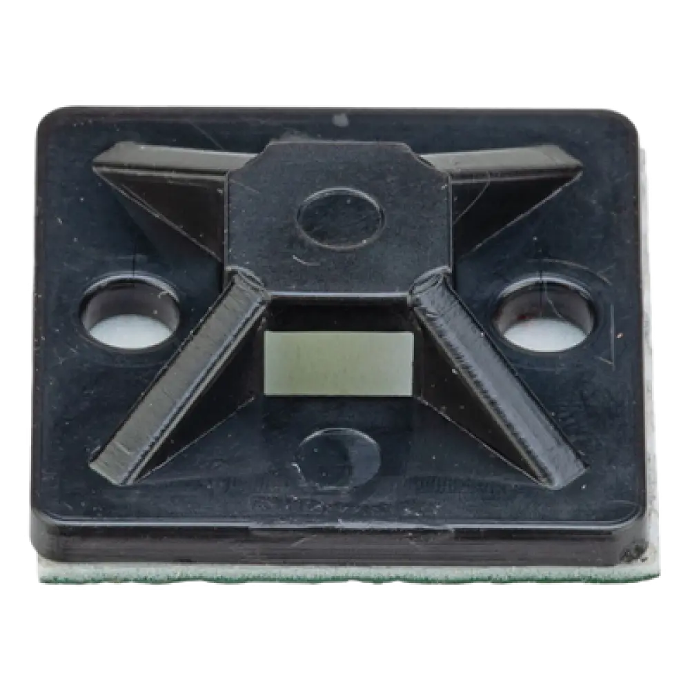Montaje Adhesivo para Bridas / 4 Vías / 25 x 25 mm (0.98 x 0.98 in) / Nylon 6.6 V-2 / Interior y Exterior / Paquete 100 pz