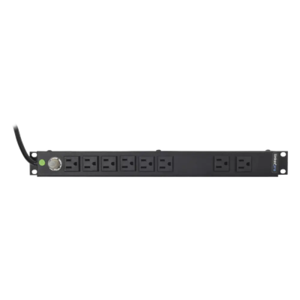 PDU Horizontal / 8 Contactos NEMA 5-15R / 120Vca / 15A / Rack 19" 1U / Cable 2.5 m (8.2 ft)