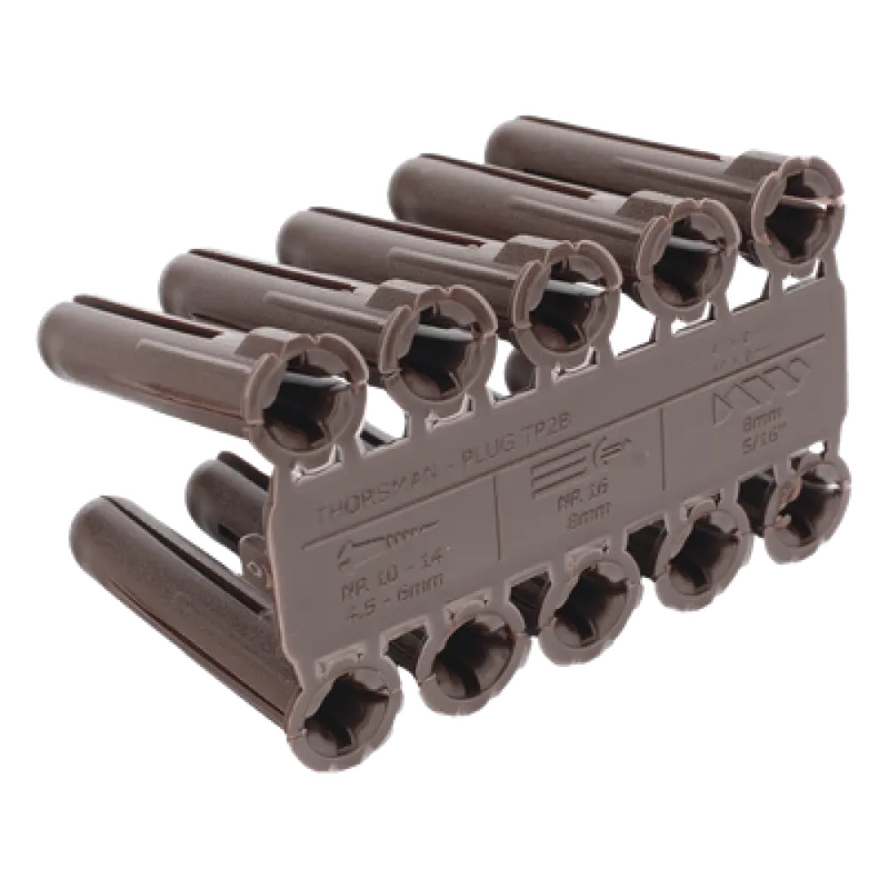 Taquete de Fijación / Doble Expansión Multidireccional / Tornillo 10 mm x 44.5 mm (1 3/4") / Resistencia 80 kg / Polietileno HDPE / Rango Térmico -50°C a +80°C