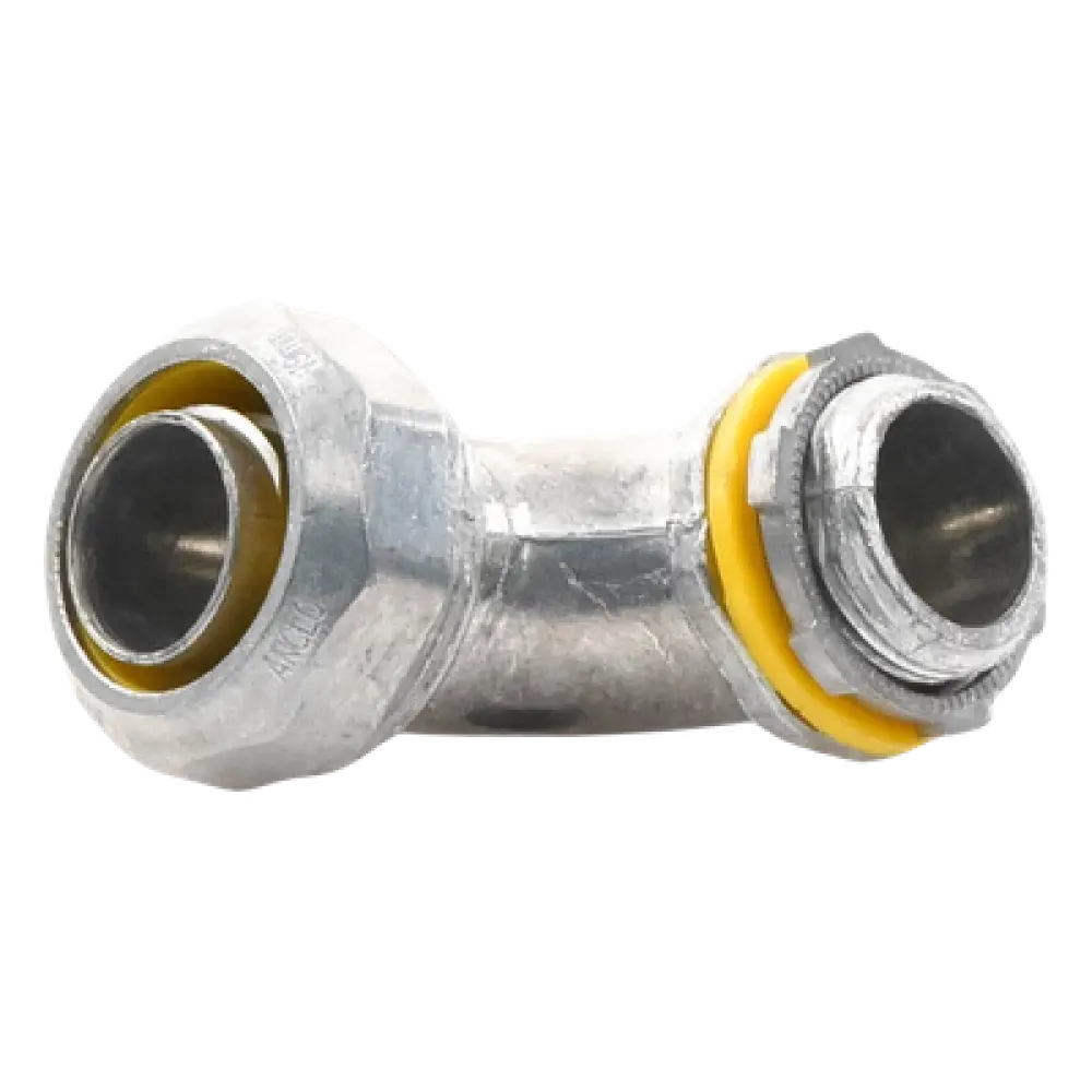Conector Curvo para Tubo Liquidtight / 3/4" (19 mm) / Acabado Bruñido / Sellos Incluidos / NEMA FB-1 / UL 514B