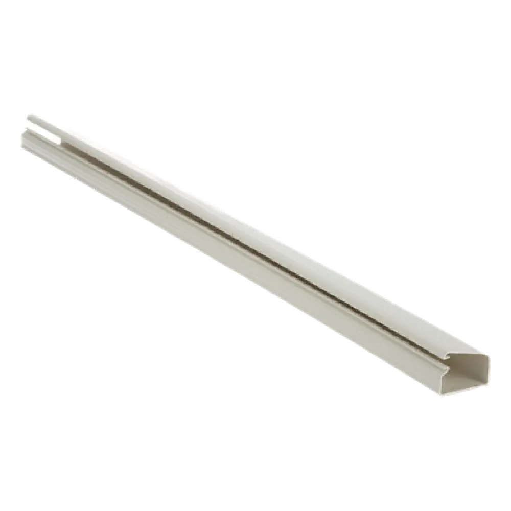 Canaleta de PVC / Diseño Tipo Bisagra / 38.4 x 24 x 3048 mm (10 ft) / Instalación Adhesiva Sin Herramientas / UL94V-0 / Blanco Mate
