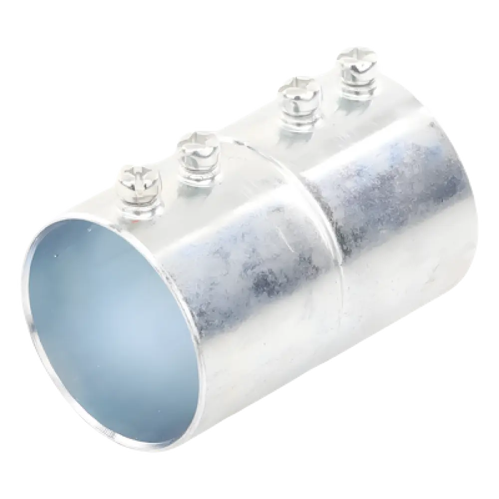 Cople Roscado Con Tornillo / 1 1/2" (41 mm) / Acero Galvanizado / Espesor Pared 1.65 mm / NPT / Uso Interior Seco