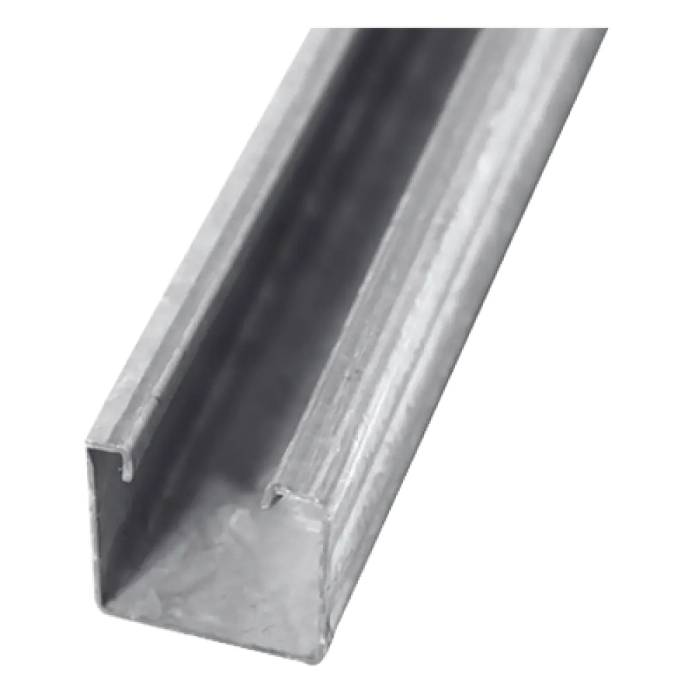 Unicanal Sólido / 4 x 4 cm / 3 m (9.8 ft) / Galvanizado en Caliente / Perfil Cuadrado / Estructuras Industriales