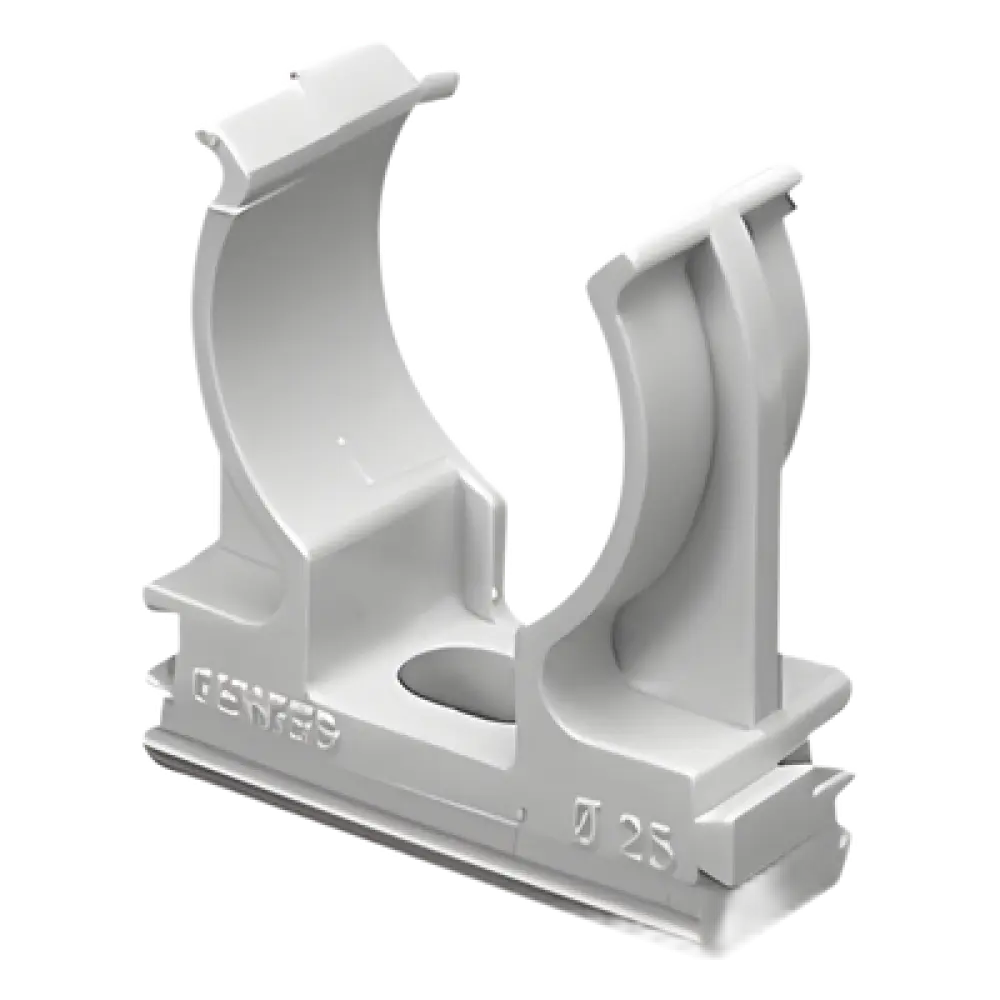 Soporte de Presión para Tubería / Diámetro 25 mm / PVC Auto-extinguible Libre de Halógenos / Montaje en Pared / Instalaciones de Telecomunicaciones y Seguridad
