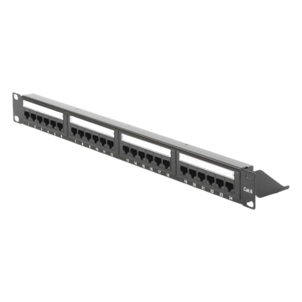 Panel de Parcheo de Impacto / 24 Puertos Cat6 / 1U Rack 19" (48.26 cm) / T568A/B / 110 IDC