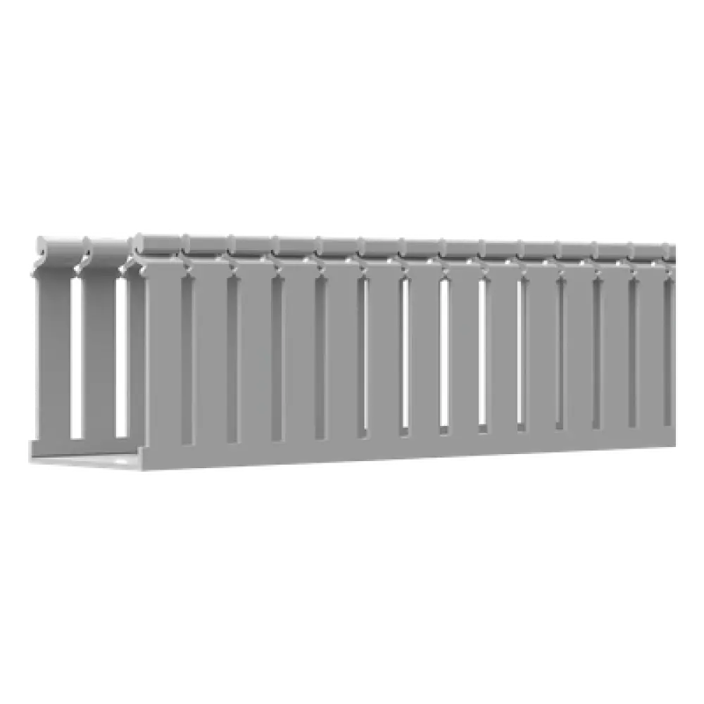 Canaleta Ranurada con Tapa / Tipo F / 108 mm Ancho / 79.2 mm Alto / 6.6 ft (2 m) Largo / Gris Claro