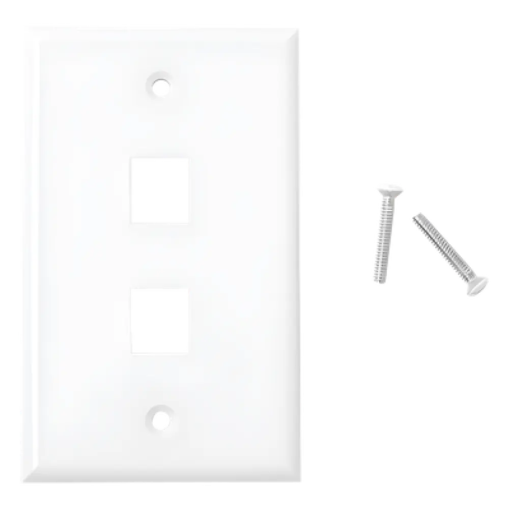 Placa de Pared / 2 Puertos Keystone / Montaje Vertical / UL 94V-0 / 70 x 115 mm (2.75 x 4.52 in)