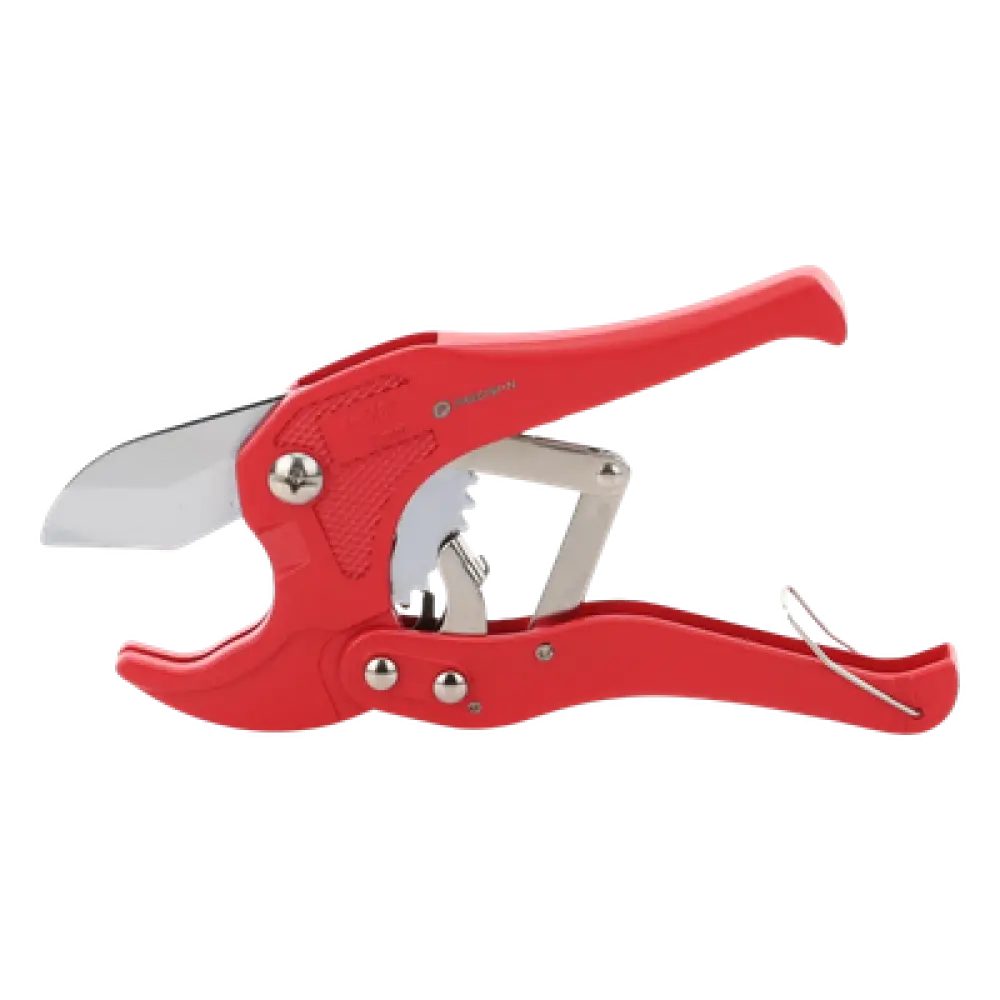 Cortadora de Tubos y Mangueras / Capacidad 42 mm (1-5/8") / Acero al Manganeso / Mecanismo de Trinquete / Diseño Triangular / Múltiples Materiales