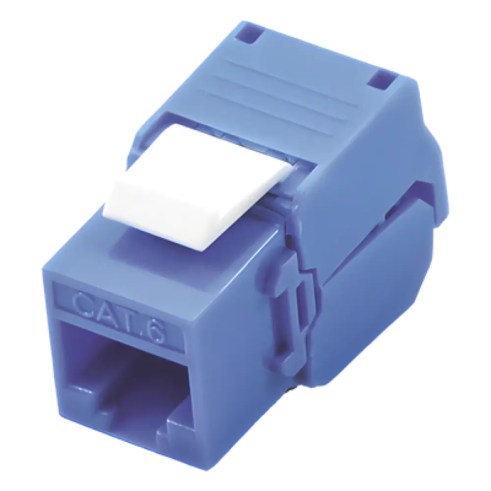 Módulo Jack Keystone / Cat6 / U/UTP / Toolless / Terminación 180° / RJ45 / Color Azul