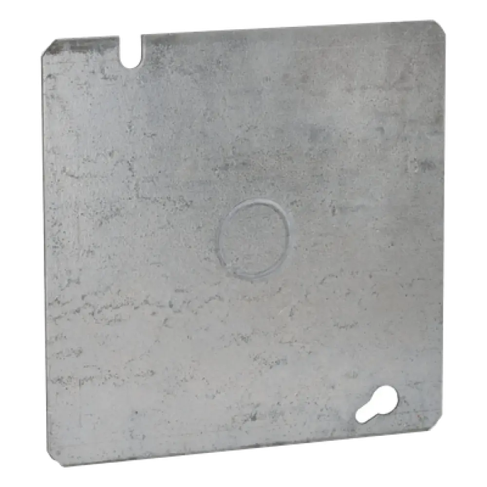 Tapa Cuadrada Plana / Acero Galvanizado / 4.75 x 4.75 in / Entrada 1/2 in / UL Listed