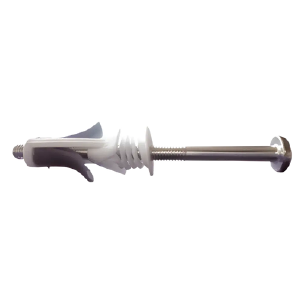 Taquete Tipo Mariposa / Tornillo Integrado 3" / Carga 20 kg / Resistencia Extracción 7 kg / 25 Piezas / -50°C a +80°C