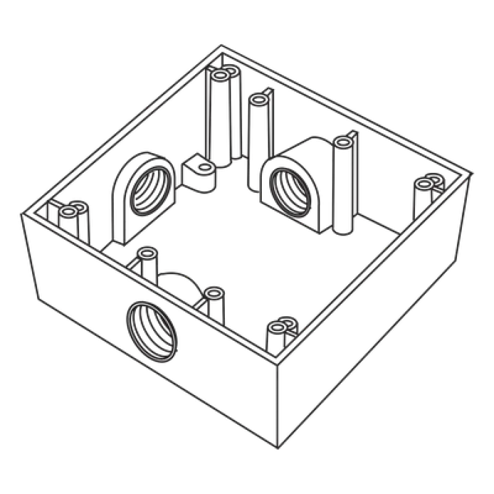 Caja de Conexión a Prueba de Intemperie / 3 Bocas 3/4" (19.05 mm) / Aluminio Diecast / IK09 / 492 cm³ / 0.395 kg