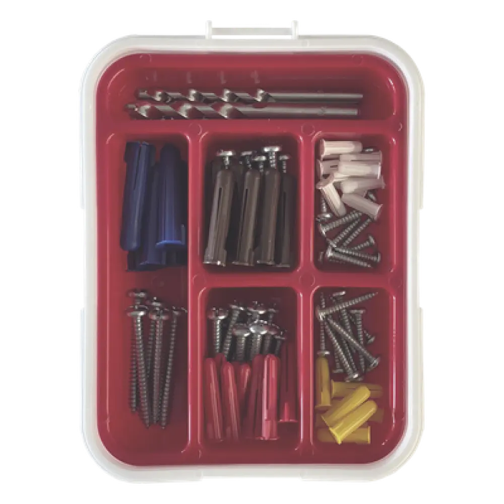 Kit de Fijación en Concreto / Doble Expansión 4 Direcciones / 104 Piezas / Guía Incluida / Anti-Giro