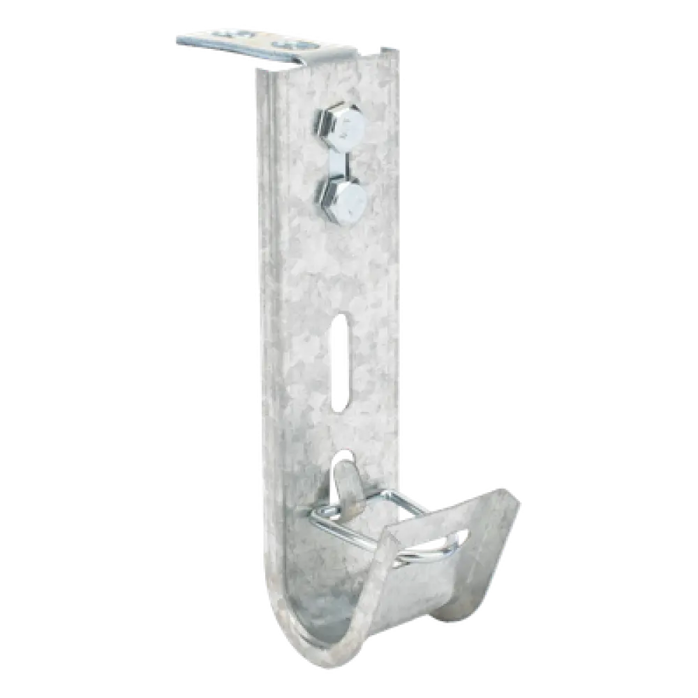 Soporte J-Hook para Cableado Estructurado / Capacidad 7 Cables Cat6 / Acero al Carbón / Montaje Pared y Techo / Interior