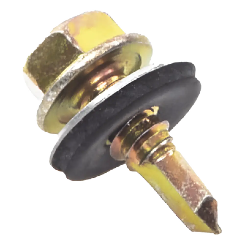 Tornillo Autoperforante / Punta Broca 6.5 mm / Sello Montado Hermético / 19 mm (0.75 in) / Lámina Acanalada y Polines / Caja 100 pzas