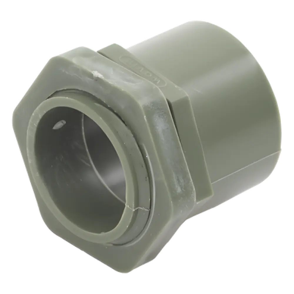 Conector para Tubo PVC Conduit Ligero / 1" (25 mm) / Conexión Rápida con Casquillo Integrado / Autoextinguible / NMX-E-012-SCFI