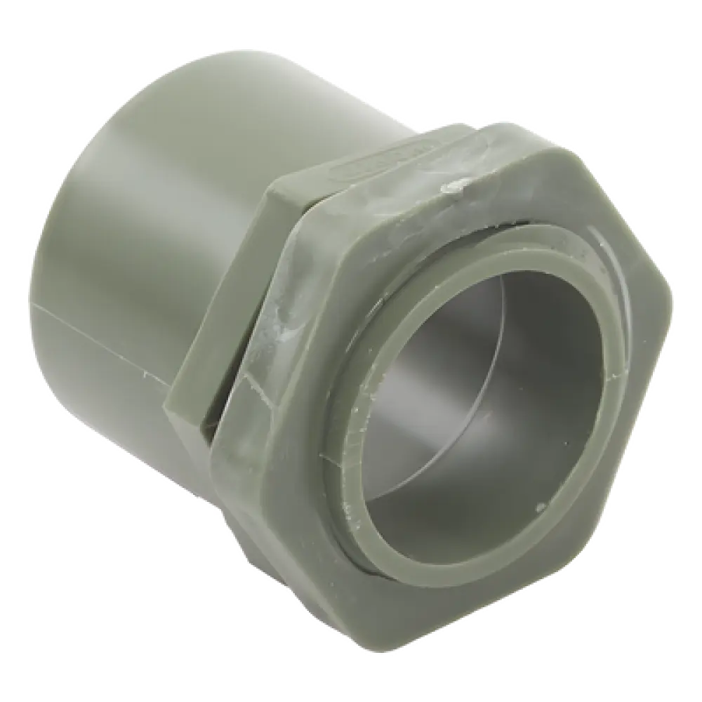 Conector para Tubo PVC Conduit Ligero / 1" (25 mm) / Conexión Rápida con Casquillo Integrado / Autoextinguible / NMX-E-012-SCFI