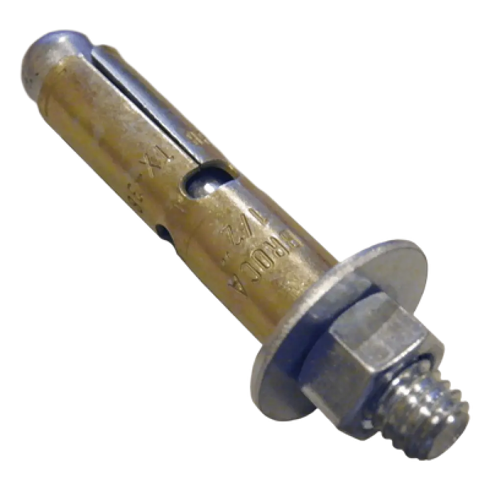 Taquete de Expansión / Cuerda 1/4" (6.4 mm) / Largo 2 1/2" (63 mm) / Carga Tensión 410 kg / Broca 3/8" (10 mm) / Norma GSA FF-S-325