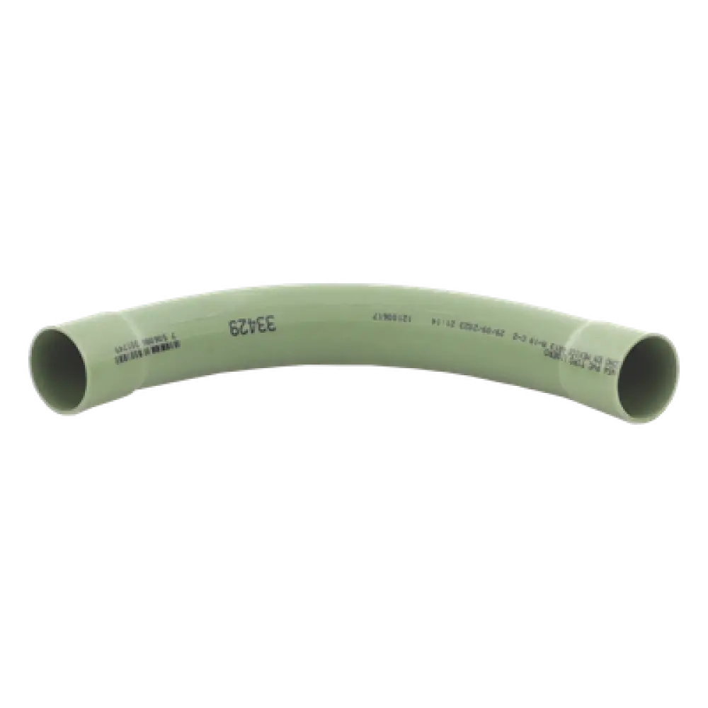 Curva de 90° para Tubería Conduit / PVC / 1" (25 mm) / Conector Termoformado Integrado / Apto para Concreto / Autoextinguible