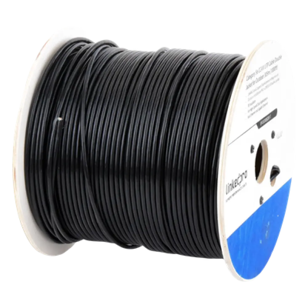Bobina de Cable UTP / Cat5e / 305 m (1000 ft) / CCA 24 AWG / Doble Forro Intemperie / 100 MHz