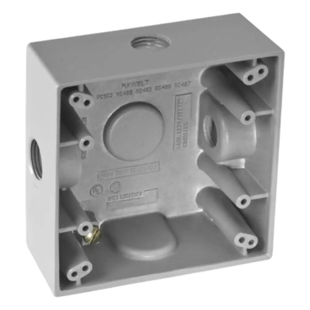 Caja de Conexión a Prueba de Intemperie / Aluminio Die-Cast / 3 Salidas / 1/2" NPT / IK09 / 492 cm³