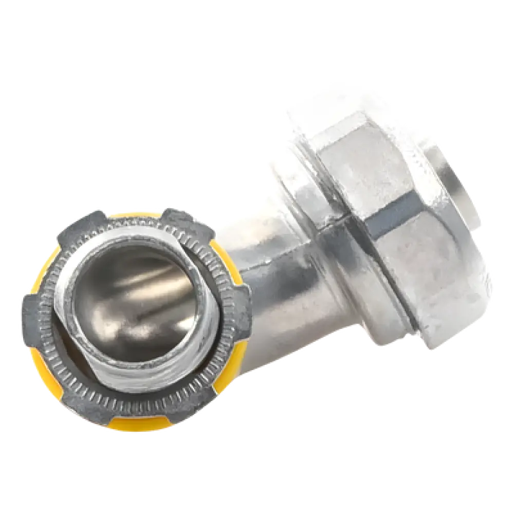 Conector Curvo para Tubo Liquidtight / 1/2" (13 mm) / Acabado Bruñido Brillante / NEMA FB-1 / UL 514B