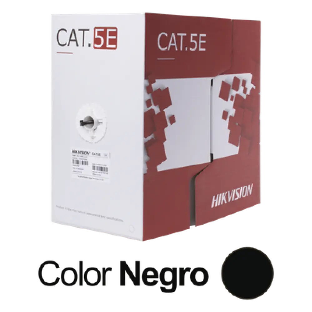 Bobina de Cable UTP / Cat 5E / 24 AWG / 305 m (1000 pies) / PE Exterior / 100% Cobre / 100 MHz / PoE