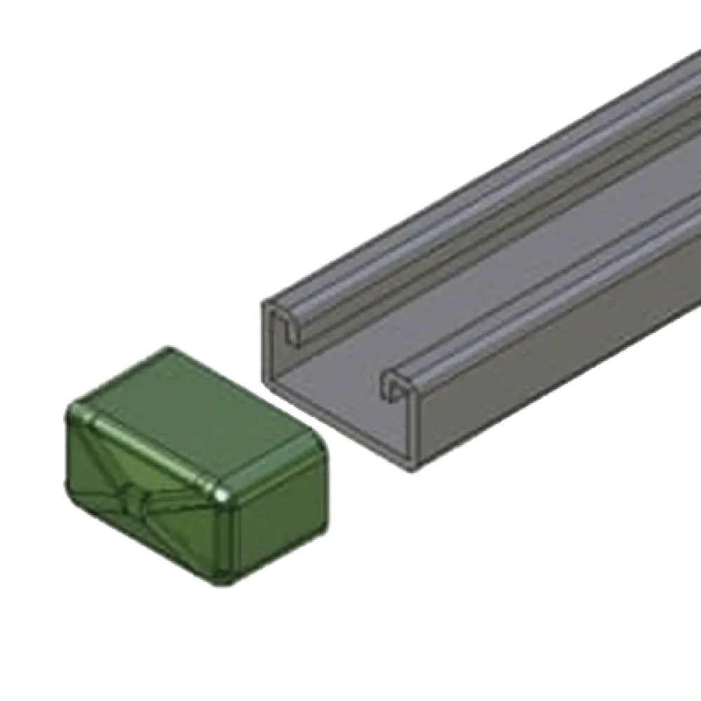 Remate Cuadrado / Unicanal 4x2 / Material No Metálico / Color Verde Oscuro