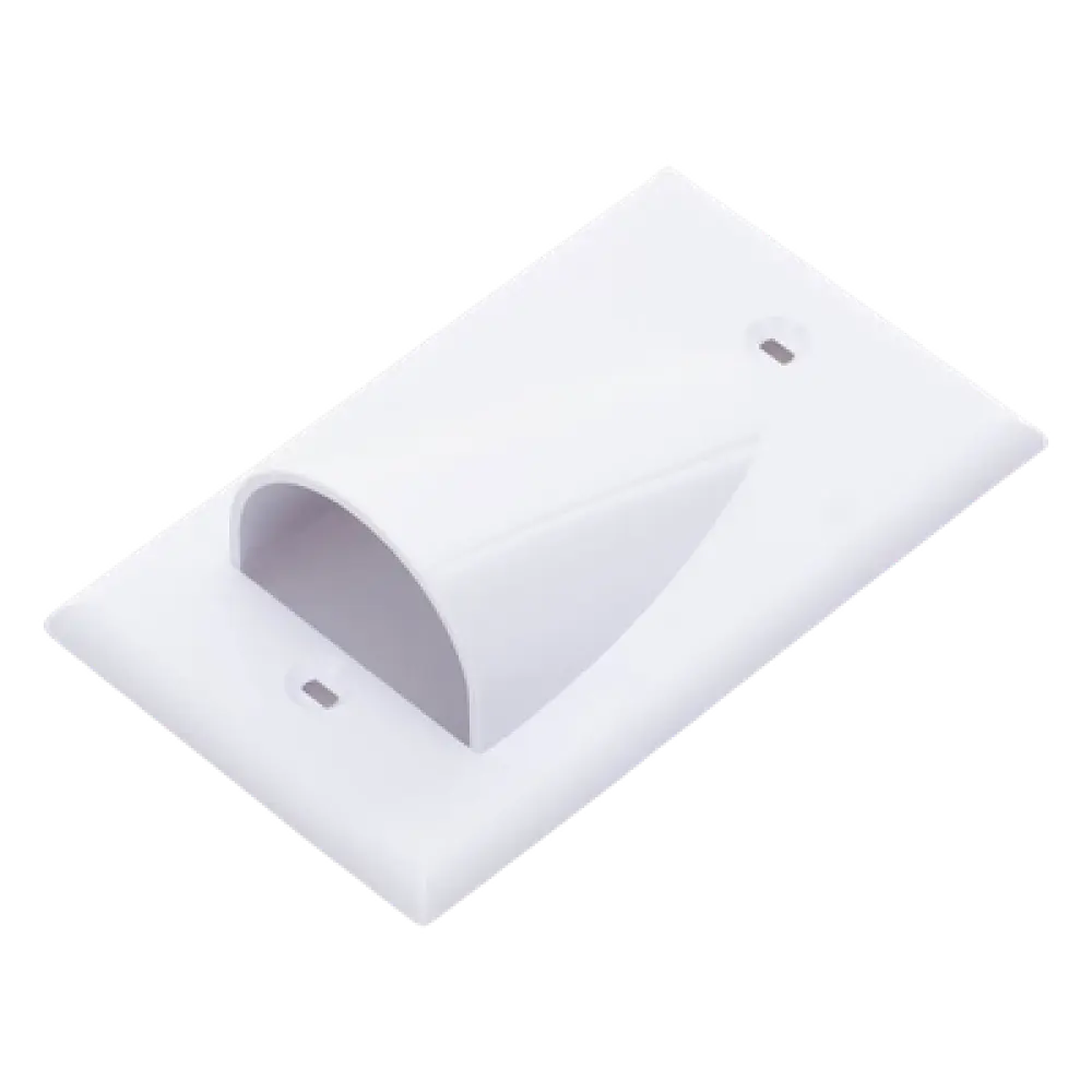 Placa Pasa Muro / 111.2 x 66.7 mm / Cable hasta 10 mm / ABS Blanco / UL-94V-0 / Empotrable