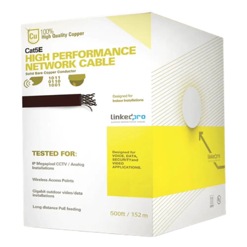 Cable UTP Cat5e / 24 AWG Cobre / 152.5 m (500 ft) / 100 MHz / PoE / Interior