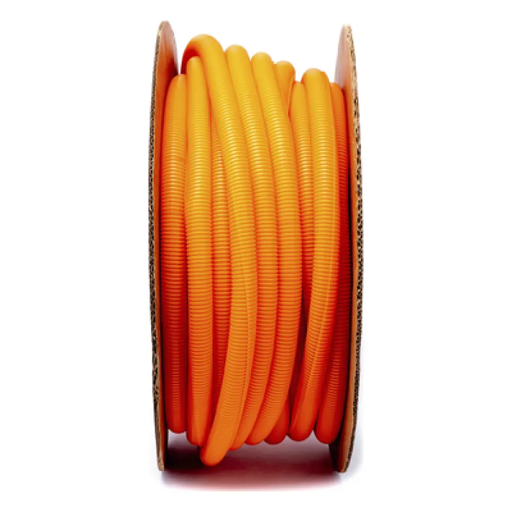 Tubo Corrugado Abierto / 1 in (25.4 mm) Diámetro / 30.5 m (100 ft) / Polietileno / Naranja / UL 94 HB / RoHS
